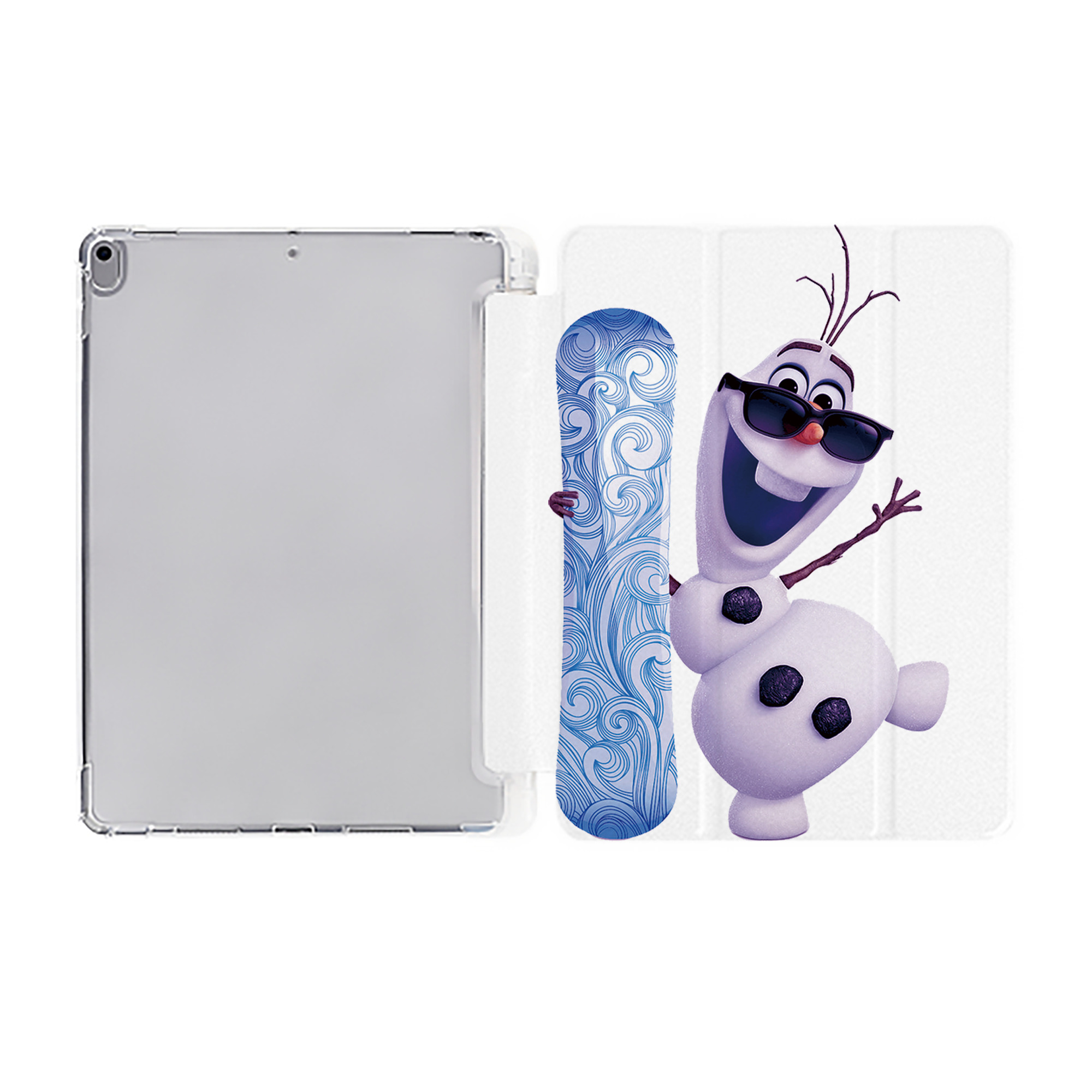 （画像用） アナと雪の女王 アンナ エルサ Frozen Anna Elsa IPad ケース ペン収納付き 三つ折りスタンド PUレザー×シリコン 対応機種9.5/10.5/10.9インチ
